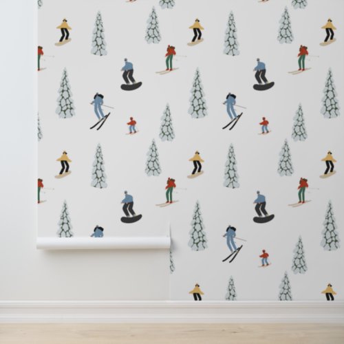 Winter Downhill Pattern Wallpaper