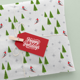 Winter Downhill Ski Pattern Tissue Paper