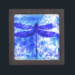 Winter Dragonfly Jewelry Box<br><div class="desc">Winter dragonfly design in blue</div>