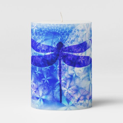 Winter Dragonfly Pillar Candle