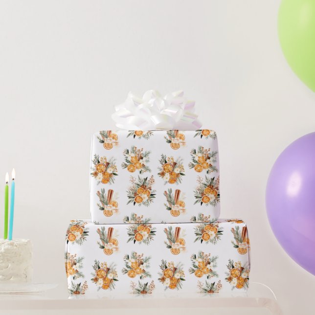 Winter dried oranges Christmas gift wrapping paper (Party Gifts)