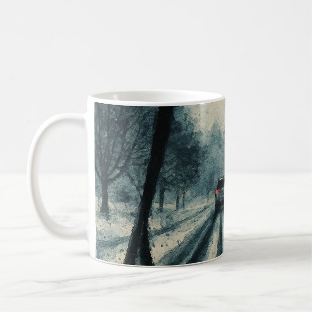 Winter Drive Through the Snow – Windshield View Coffee Mug (Left)