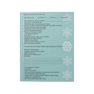 Winter Driving Checklist Notepad
