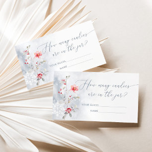 Winter dusty blue How many candies game Enclosure Card