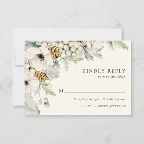 Winter Dusty Blue RSVP Card