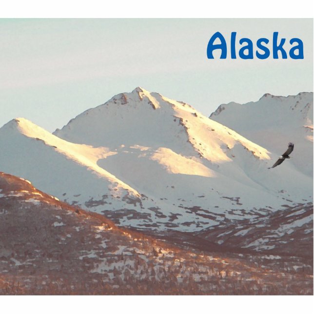 Winter Eagle And Mountains Statuette (Front)
