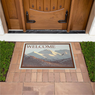 Winter Eagle And Mountains - Welcome Doormat