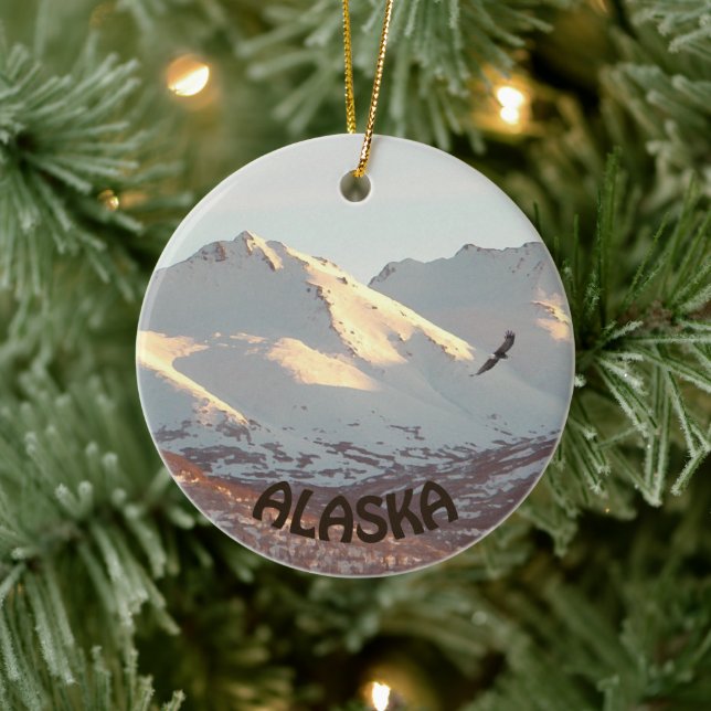 Winter Eagle Ceramic Ornament (Tree)