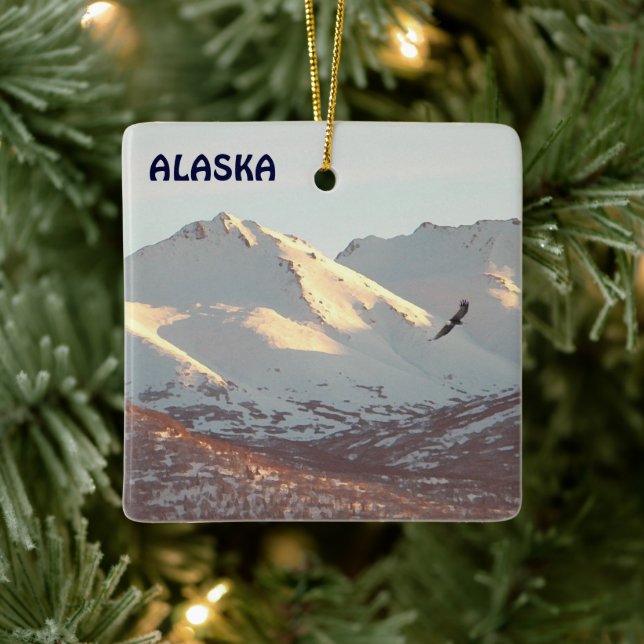 Winter Eagle Ceramic Ornament (Tree)