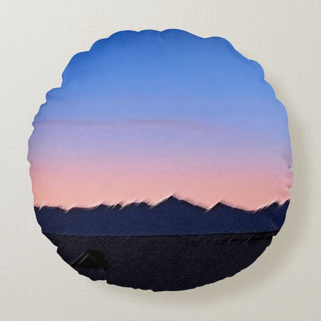 Winter early morning round pillow (Front)