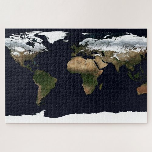 Winter Earth Geographical World Atlas Map Jigsaw Puzzle