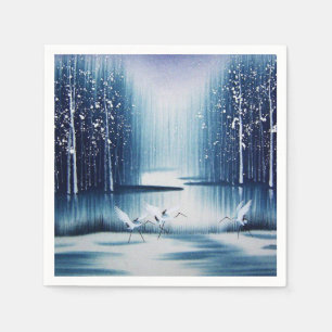 Winter Egrets Paper Napkins