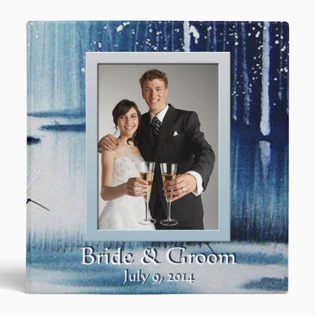 Winter Egrets Wedding Photo Album 3 Ring Binder (Front)