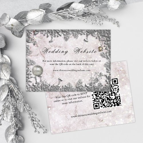 Winter Elegance Christmas Wedding Website  Enclosure Card