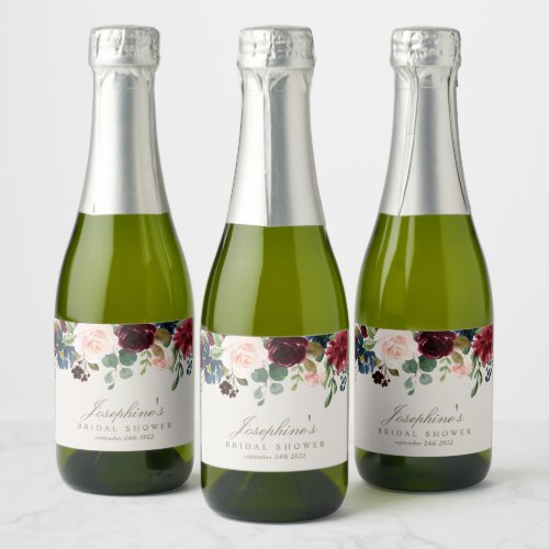 Winter Elegance Mini Sparkling Wine Bottle Labels