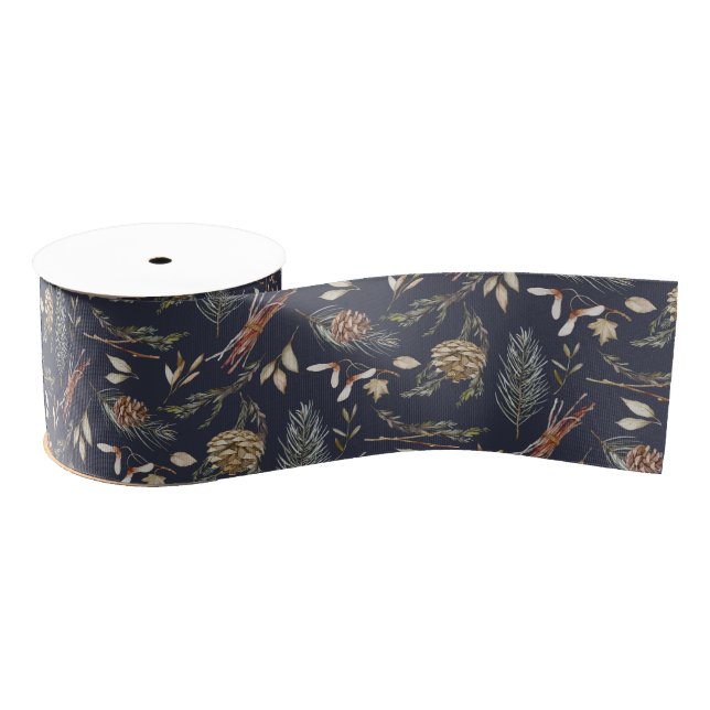 Winter Elegance Ribbon with Pinecones (Spool)