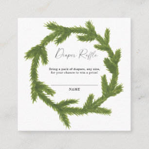 Winter elegant baby gender neutral diaper raffle enclosure card