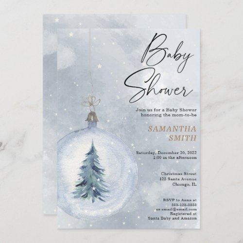 Winter elegant baby shower  invitation