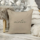 Winter • Elegant Minimalist Taupe Christmas Throw Pillow<br><div class="desc">Design features handwritten font and modern minimalist design. View the collection link on this page to see all of the matching items in this beautiful design or see the collection here: https://bit.ly/3Be0KHr</div>
