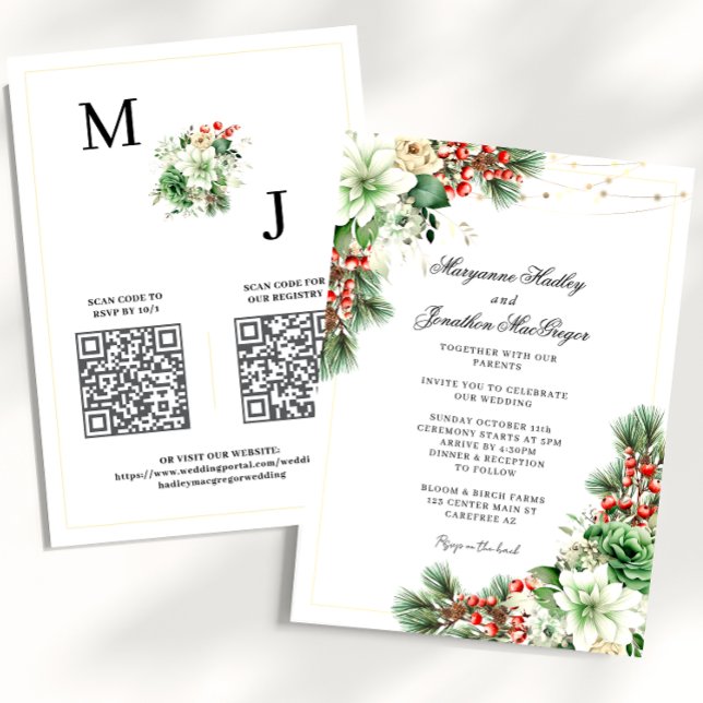Winter Elegant QR Code Wedding Invitation (Creator Uploaded)