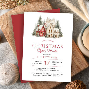 Winter elegant scenery Christmas open house Invitation