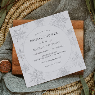 Winter Elegant Snowflake Bridal Shower Invitation