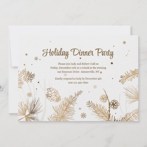 Winter Elements Dinner Party Invitation