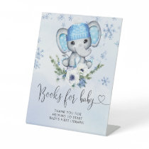 Winter Elephant Baby Shower Books For Baby  Pedestal Sign
