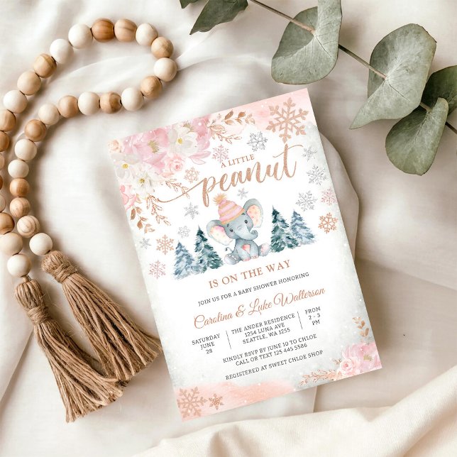 Winter Elephant Baby Shower Invitation (Creator Uploaded)