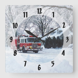 Winter Emergency Square Wall Clock