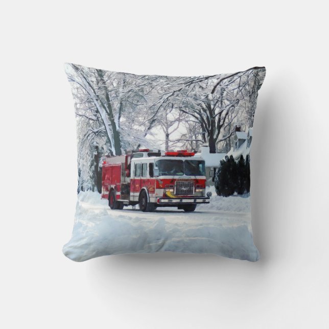Winter Emergency Throw Pillow (Front)