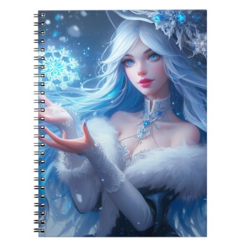 Winter Enchantress AI Digital Art Notebook
