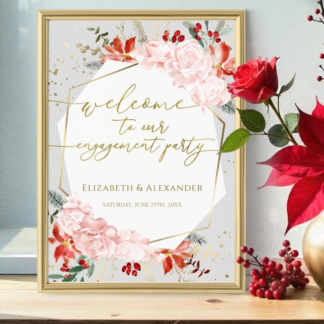 Winter Engagement Party Welcome Sign Gilded (Creator Uploaded)