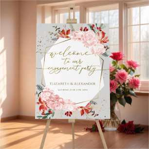 Winter Engagement Party Welcome Sign Gilded