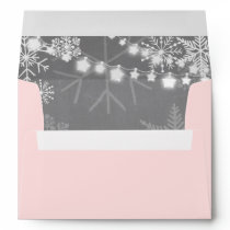 Winter Envelope Snowflakes Grey pink onederland