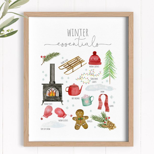 Winter essentials art print - children poster (Creator Uploaded)