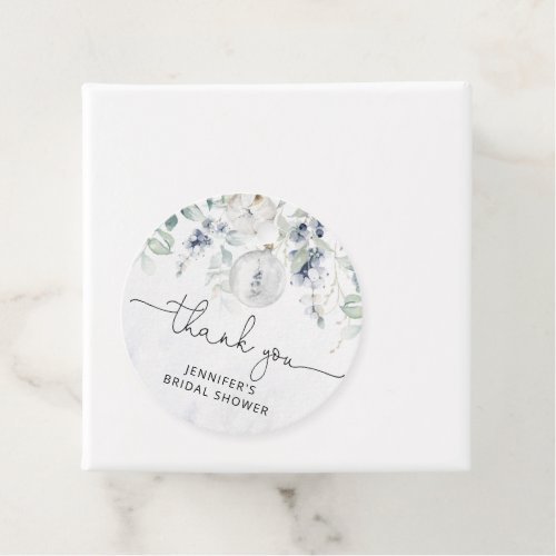 Winter eucalyptus bridal shower favor tag