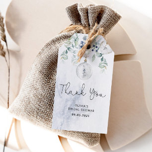 Winter eucalyptus bridal shower gift tags