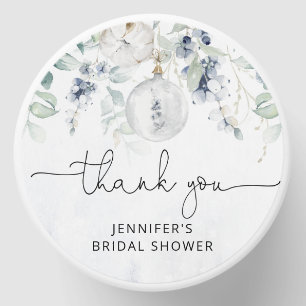 Winter eucalyptus bridal shower mini candle favors