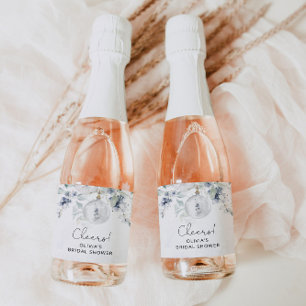 Winter eucalyptus bridal shower Sparkling Wine lab Label
