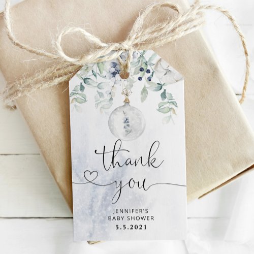 Winter eucalyptus cosy thank you gift tags
