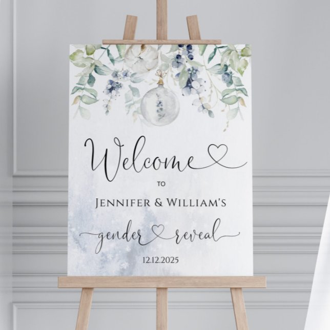 Winter eucalyptus Gender reveal Welcome Foam Board (Creator Uploaded)