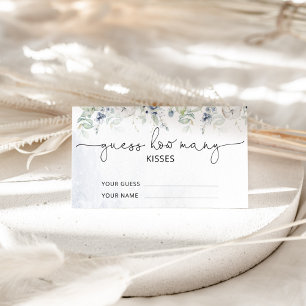 Winter eucalyptus guess how many kisses bridal enclosure card