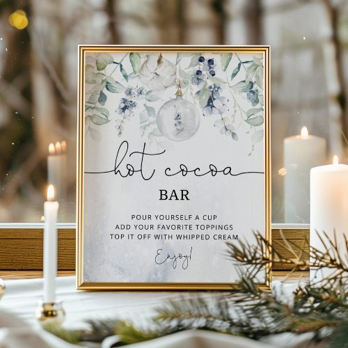 Winter eucalyptus Hot cocoa bar Poster