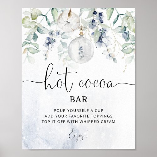 Winter eucalyptus Hot cocoa bar Poster