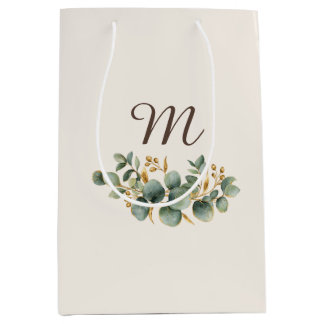 Winter Eucalyptus Monogram Medium Gift Bag