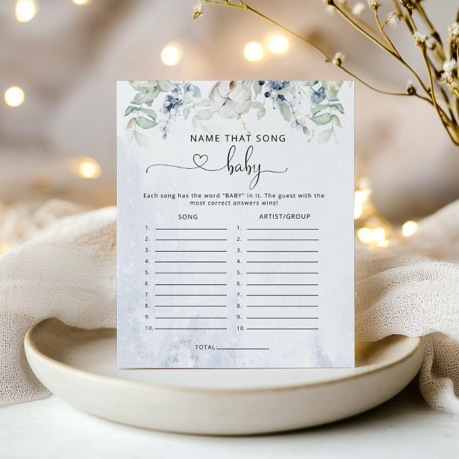 Winter eucalyptus Name that song baby shower game (Creator Uploaded)