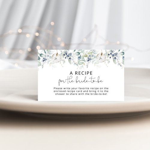  Winter eucalyptus Recipe for the bride to be Enclosure Card