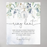Winter eucalyptus ring hunt poster<br><div class="desc">Winter eucalyptus ring hunt Poster. Bridal shower game sign.
Matching items available.</div>