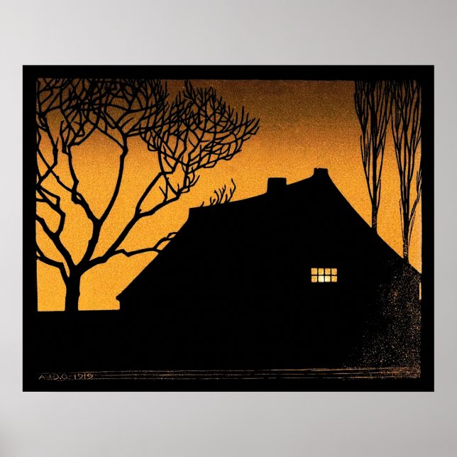 Winter evening (1919) by Julie de Graag Poster (Front)